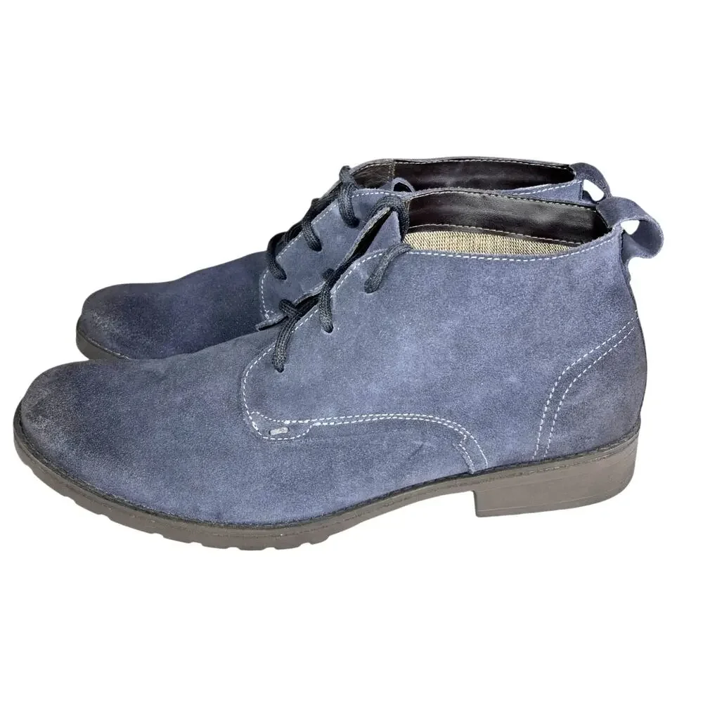Democrata Garage 'Stroke' Men's Navy Blue Suede Leather Chukka Boots 10